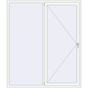 Buy Tilt-and-Turn 1800x2100 mm REHAU OPTIMUM EURO-DESIGN 70 RAL 9016 Traffic white two-sided