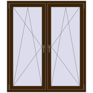 Buy Tilt-and-Turn 1300x1500 mm REHAU RENOVATION EURO 70 DARK_OAK two-sided