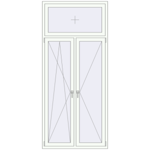 Buy Tilt-and-Turn 1110x2490 mm REHAU OPTIMUM EURO-DESIGN 70 RAL 9016 Traffic white two-sided