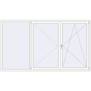 Buy Tilt-and-Turn 2630x1500 mm REHAU ENERGY-SAVING SYNEGO MD RAL 9016 Traffic white two-sided