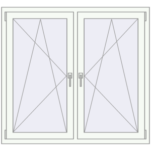 Buy Tilt-and-Turn 1260x1210 mm REHAU OPTIMUM EURO-DESIGN 70 RAL 9016 Traffic white two-sided
