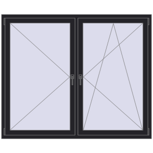 Zamów teraz Okna skrzydłowe 1750x1450 mm REHAU ENERGY-SAVING SYNEGO MD BLACK_ULTI-MATT dwustronny
