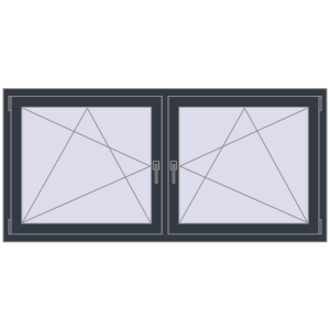 Buy Tilt-and-Turn 1770x845 mm REHAU ENERGY-SAVING SYNEGO MD ANTHRACITE_GREY_STRUKTURAL two-sided