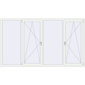 Buy Tilt-and-Turn 2800x1600 mm REHAU ENERGY-SAVING SYNEGO MD RAL 9016 Traffic white two-sided