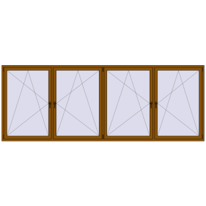 Buy Tilt-and-Turn 4000x1500 mm REHAU OPTIMUM EURO-DESIGN 70 GOLDEN OAK two-sided