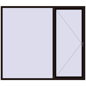 Buy Tilt-and-Turn 2400x2100 mm REHAU OPTIMUM EURO-DESIGN 70 BLACK_BROWN two-sided