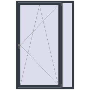 Buy Tilt-and-Turn 1380x2100 mm REHAU OPTIMUM EURO-DESIGN 70 ANTHRACITE_GREY_STRUKTURAL two-sided
