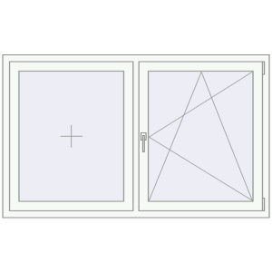 Buy Tilt-and-Turn 1640x1000 mm REHAU OPTIMUM EURO-DESIGN 70 RAL 9016 Traffic white two-sided