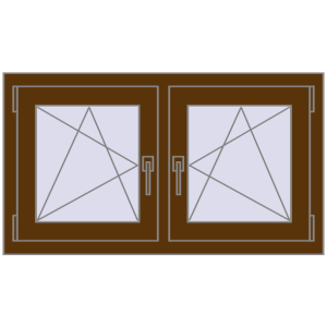 Zamów teraz Okna skrzydłowe 990x560 mm EPSILON OPTIMA WALNUT dwustronny