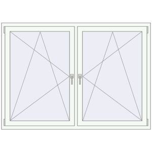 Buy Tilt-and-Turn 1750x1250 mm REHAU OPTIMUM EURO-DESIGN 70 RAL 9016 Traffic white two-sided