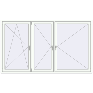 Buy Tilt-and-Turn 2400x1400 mm REHAU ENERGY-SAVING SYNEGO MD RAL 9016 Traffic white two-sided