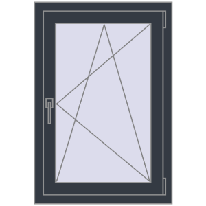 Buy Tilt-and-Turn 650x1000 mm REHAU ENERGY-SAVING SYNEGO MD ANTHRACITE_GREY_STRUKTURAL two-sided