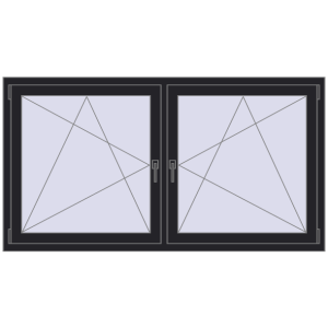 Buy Tilt-and-Turn 1770x950 mm REHAU ENERGY-SAVING SYNEGO MD BLACK_ULTI-MATT two-sided