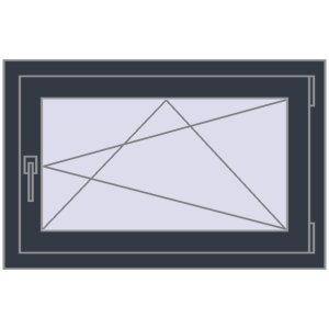 Buy Tilt-and-Turn 900x560 mm REHAU OPTIMUM EURO-DESIGN 70 ANTHRACITE_GREY_STRUKTURAL two-sided