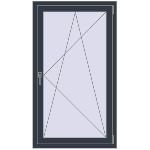 Buy Tilt-and-Turn 800x1350 mm REHAU OPTIMUM EURO-DESIGN 70 ANTHRACITE_GREY_STRUKTURAL two-sided