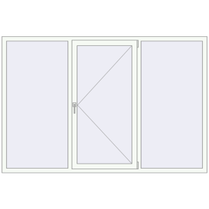 Buy Tilt-and-Turn 2260x1500 mm REHAU OPTIMUM EURO-DESIGN 70 RAL 9016 Traffic white two-sided