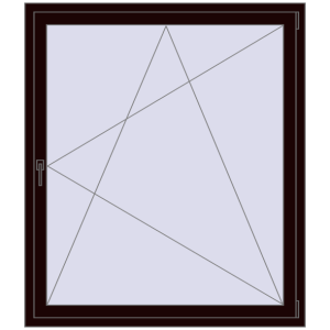 Okno plastikowe 1300x1500 mm Jednoskrzydłowe. Widok od środka Zamów teraz Okna skrzydłowe 1300x1500 mm REHAU ENERGY-SAVING SYNEGO MD CHOCOLATE_BROWN dwustronny