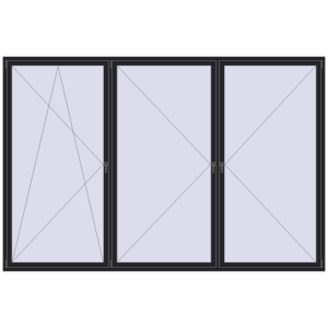 Buy Tilt-and-Turn 3600x2400 mm REHAU ENERGY-SAVING SYNEGO MD BLACK_ULTI-MATT two-sided