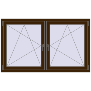 Zamów teraz Okna skrzydłowe 1560x935 mm REHAU ENERGY-SAVING SYNEGO MD DARK_OAK dwustronny