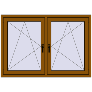 Zamów teraz Okna skrzydłowe 1410x935 mm REHAU ENERGY-SAVING SYNEGO MD GOLDEN OAK dwustronny