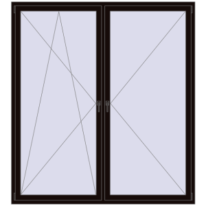 Buy Tilt-and-Turn 2000x2200 mm REHAU ENERGY-SAVING SYNEGO MD BLACK_BROWN two-sided