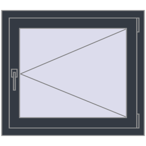 Buy Tilt-and-Turn 800x700 mm REHAU OPTIMUM EURO-DESIGN 70 ANTHRACITE_GREY_STRUKTURAL two-sided