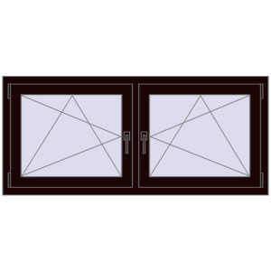 Zamów teraz Okna skrzydłowe 1515x650 mm REHAU ENERGY-SAVING SYNEGO MD CHOCOLATE_BROWN dwustronny