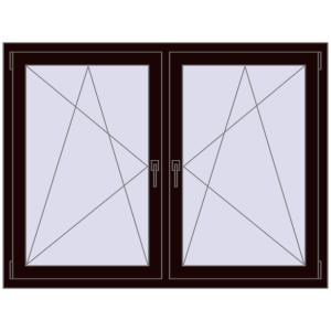 Zamów teraz Okna skrzydłowe 1500x1115 mm REHAU ENERGY-SAVING SYNEGO MD CHOCOLATE_BROWN dwustronny