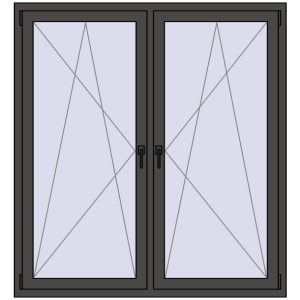 Zamów teraz Okna skrzydłowe 1500x1550 mm REHAU ENERGY-SAVING SYNEGO MD BASALT_GREY dwustronny