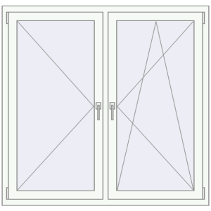 Buy Tilt-and-Turn 1350x1350 mm REHAU OPTIMUM EURO-DESIGN 70 RAL 9016 Traffic white two-sided