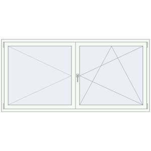 Plastic window 2220x1085 mm Single-leaf. View from inside Buy Tilt-and-Turn 2220x1085 mm KORSA OPTIMUM REHAU EURO 70