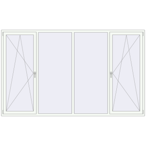 Buy Tilt-and-Turn 3000x1800 mm REHAU ENERGY-SAVING SYNEGO MD RAL 9016 Traffic white two-sided