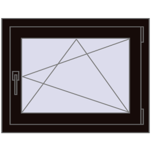 Buy Tilt-and-Turn 750x580 mm REHAU OPTIMUM EURO-DESIGN 70 BLACK_BROWN two-sided