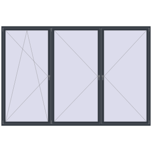 Buy Tilt-and-Turn 3600x2400 mm REHAU ENERGY-SAVING SYNEGO MD ANTHRACITE_GREY_STRUKTURAL two-sided