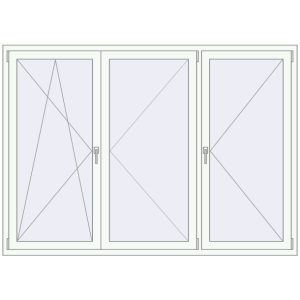 Buy Tilt-and-Turn 2100x1500 mm REHAU OPTIMUM EURO-DESIGN 70 RAL 9016 Traffic white two-sided