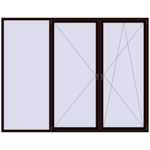 Buy Tilt-and-Turn 3000x2330 mm REHAU ENERGY-SAVING SYNEGO MD CHOCOLATE_BROWN two-sided
