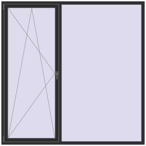 Buy Tilt-and-Turn 2200x2200 mm REHAU OPTIMUM EURO-DESIGN 70 ANTHRACITE_GREY_GLATT two-sided
