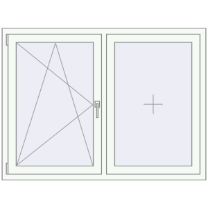 Buy Tilt-and-Turn 1450x1080 mm REHAU OPTIMUM EURO-DESIGN 70 RAL 9016 Traffic white two-sided