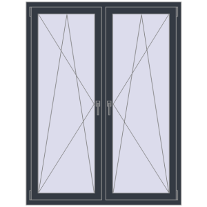 Buy Tilt-and-Turn 1300x1700 mm REHAU ENERGY-SAVING SYNEGO MD ANTHRACITE_GREY_STRUKTURAL two-sided