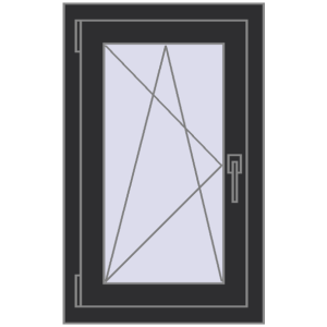 Zamów teraz Okna skrzydłowe 500x750 mm EPSILON OPTIMA ANTHRACITE_GREY_GLATT dwustronny