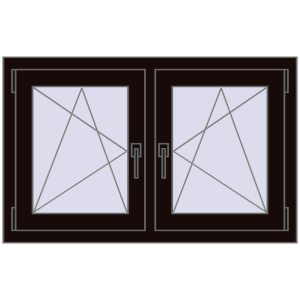Zamów teraz Okna skrzydłowe 1020x635 mm REHAU ENERGY-SAVING SYNEGO MD BLACK_BROWN dwustronny