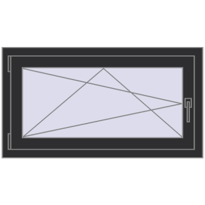 Buy Tilt-and-Turn 1000x550 mm REHAU OPTIMUM EURO-DESIGN 70 ANTHRACITE_GREY_GLATT two-sided