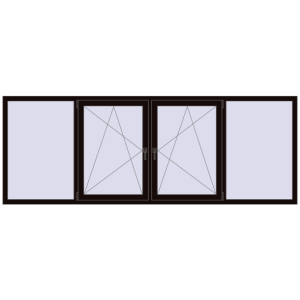 Buy Tilt-and-Turn 3000x1100 mm REHAU OPTIMUM EURO-DESIGN 70 BLACK_BROWN two-sided