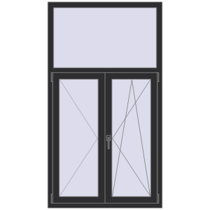 Buy Tilt-and-Turn 1000x1800 mm REHAU OPTIMUM EURO-DESIGN 70 ANTHRACITE_GREY_GLATT two-sided