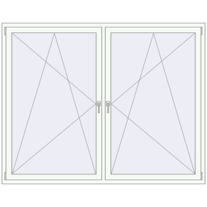 Buy Tilt-and-Turn 2080x1650 mm REHAU ENERGY-SAVING SYNEGO MD RAL 9016 Traffic white two-sided