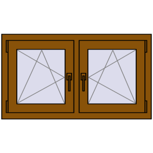 Okno plastikowe 990x560 mm Dwuskrzydłowe. Widok od środka Zamów teraz Okna skrzydłowe 990x560 mm EPSILON OPTIMA GOLDEN OAK dwustronny