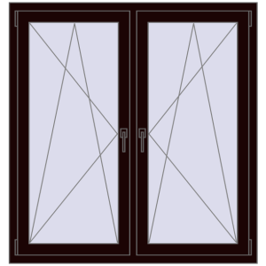 Zamów teraz Okna skrzydłowe 1320x1325 mm REHAU ENERGY-SAVING SYNEGO MD CHOCOLATE_BROWN dwustronny