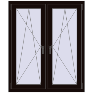 Zamów teraz Okna skrzydłowe 1005x1220 mm REHAU ENERGY-SAVING SYNEGO MD BLACK_BROWN dwustronny