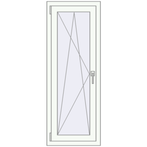 Buy Tilt-and-Turn 540x1420 mm REHAU OPTIMUM EURO-DESIGN 70 RAL 9016 Traffic white two-sided