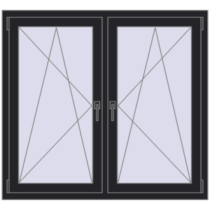 Zamów teraz Okna skrzydłowe 1320x1160 mm REHAU ENERGY-SAVING SYNEGO MD BLACK_ULTI-MATT dwustronny